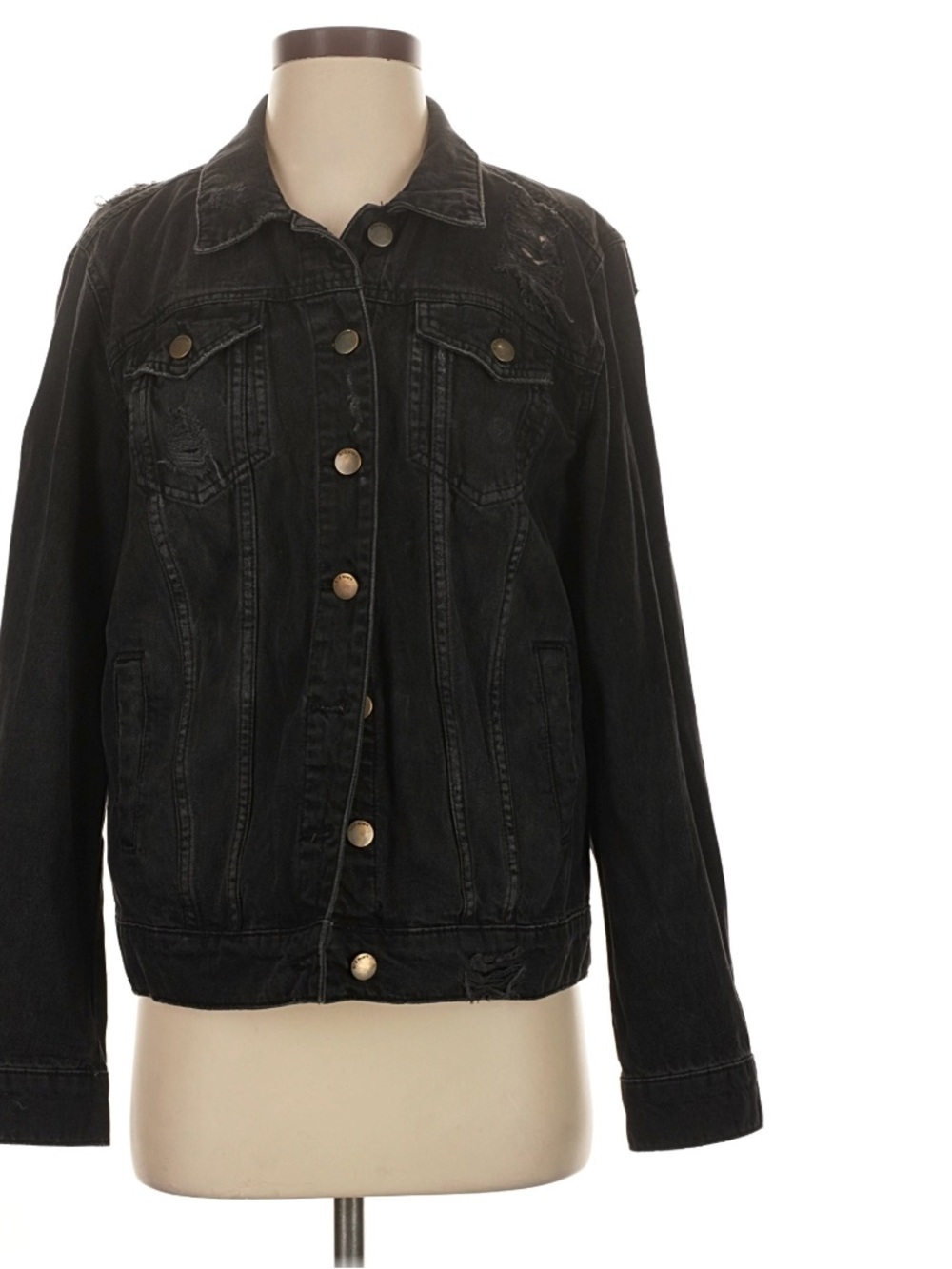 STS Blue Black Distressed Denim Jacket